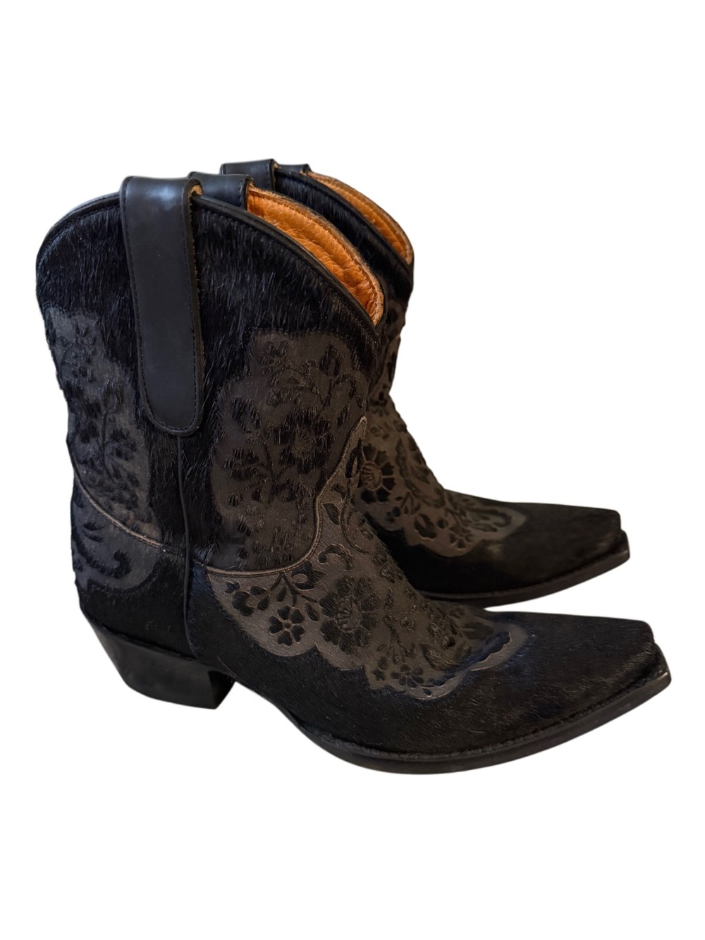 Old Gringo Migissi Women's Black Hair on Hide Embroidered Cowboy Boots Size 8